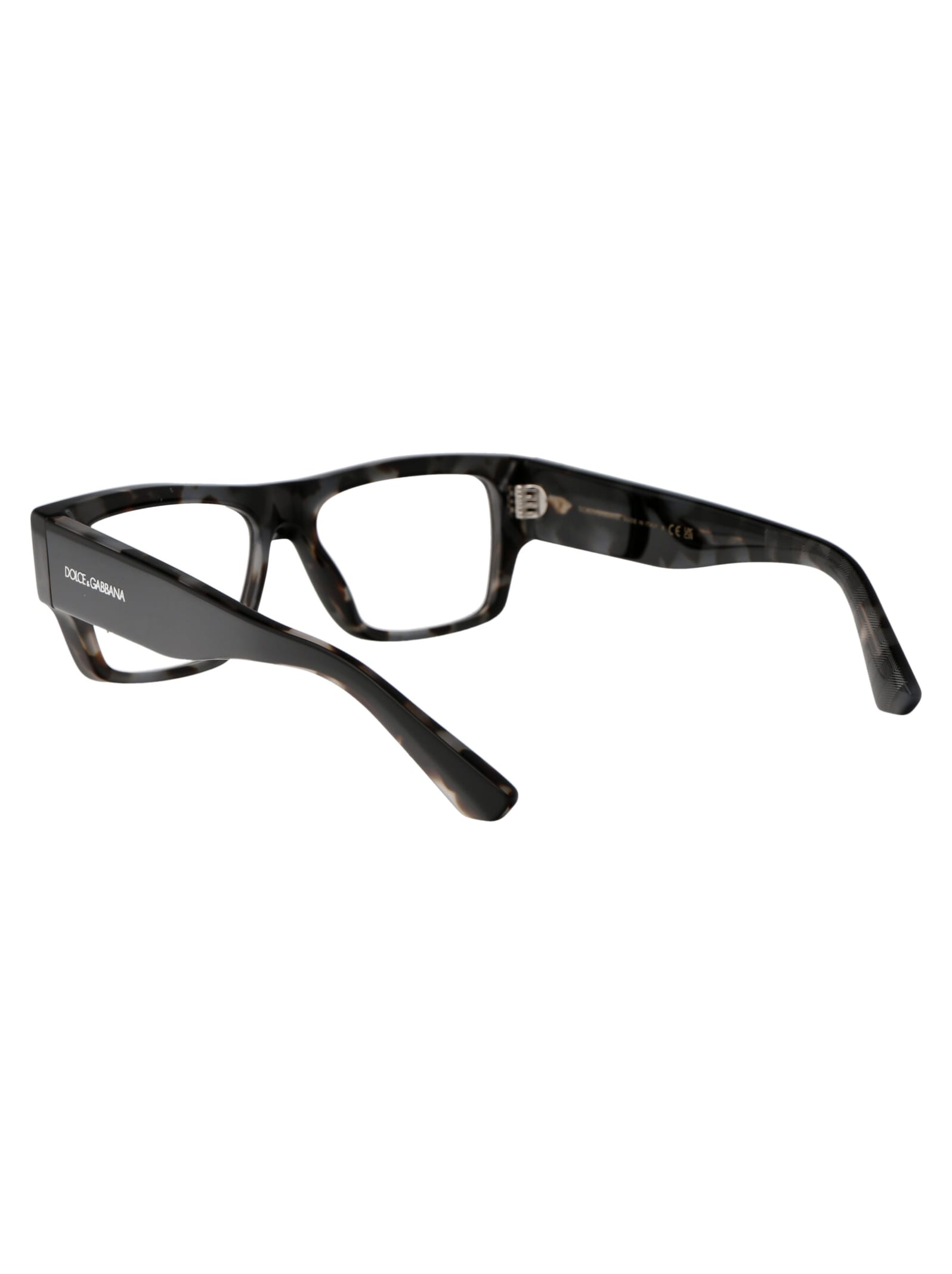 Shop Dolce &amp; Gabbana Eyewear 0dg3379 Glasses In 3403 Black On Grey Havana