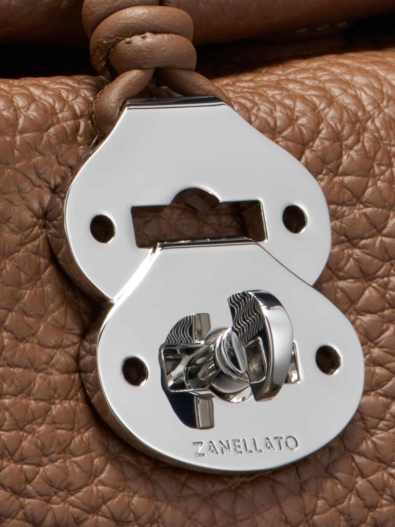 Zanellato Dotta Centauro Baby Leather Handbag In Brown
