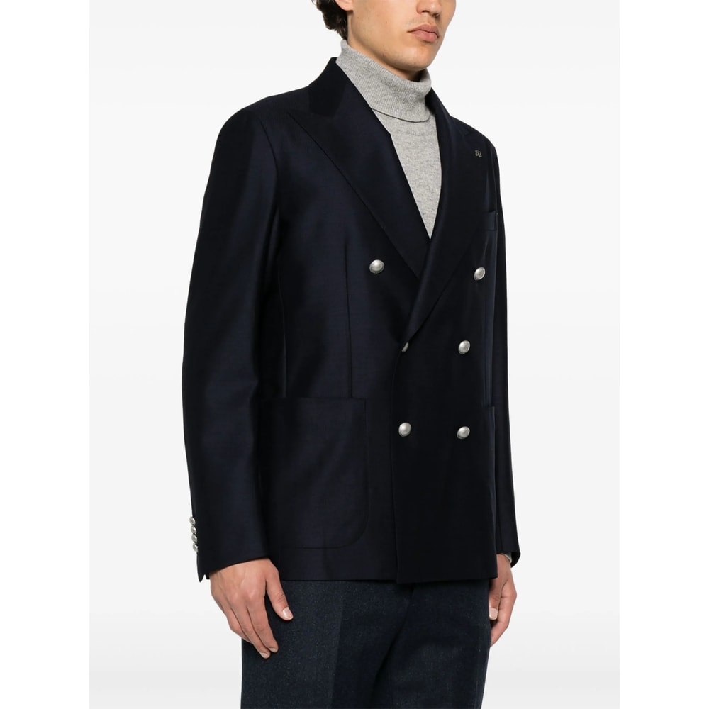 Tagliatore Long-sleeved Suit Jacket In Blue