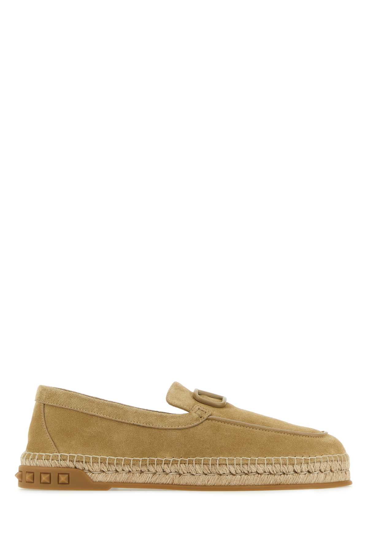 Shop Valentino Cappuccino Split-leather Leisure Flows Espadrilles In Desertbeige