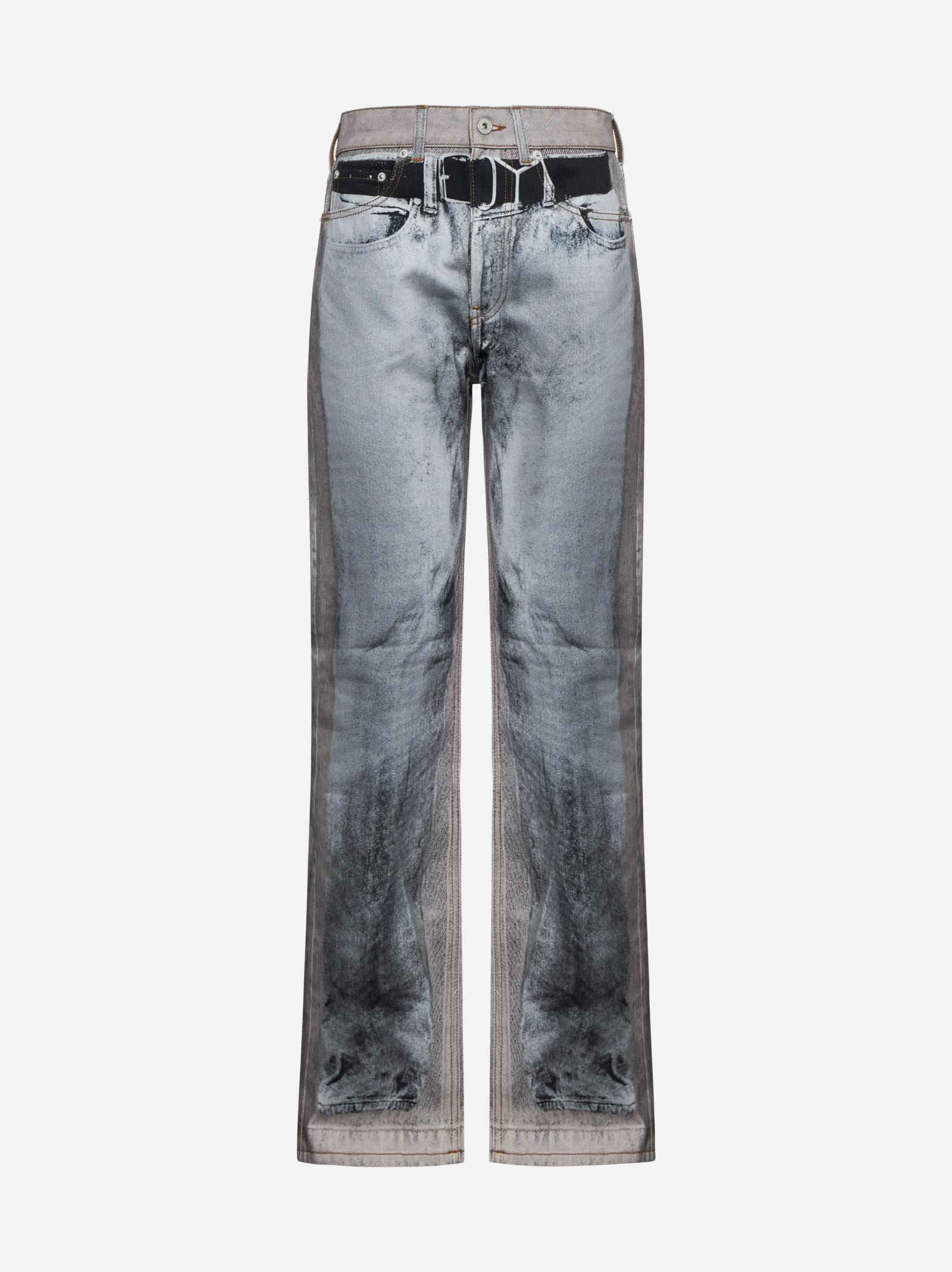 Y/PROJECT GREY DENIM YP TROMPE LOEIL JEANS 