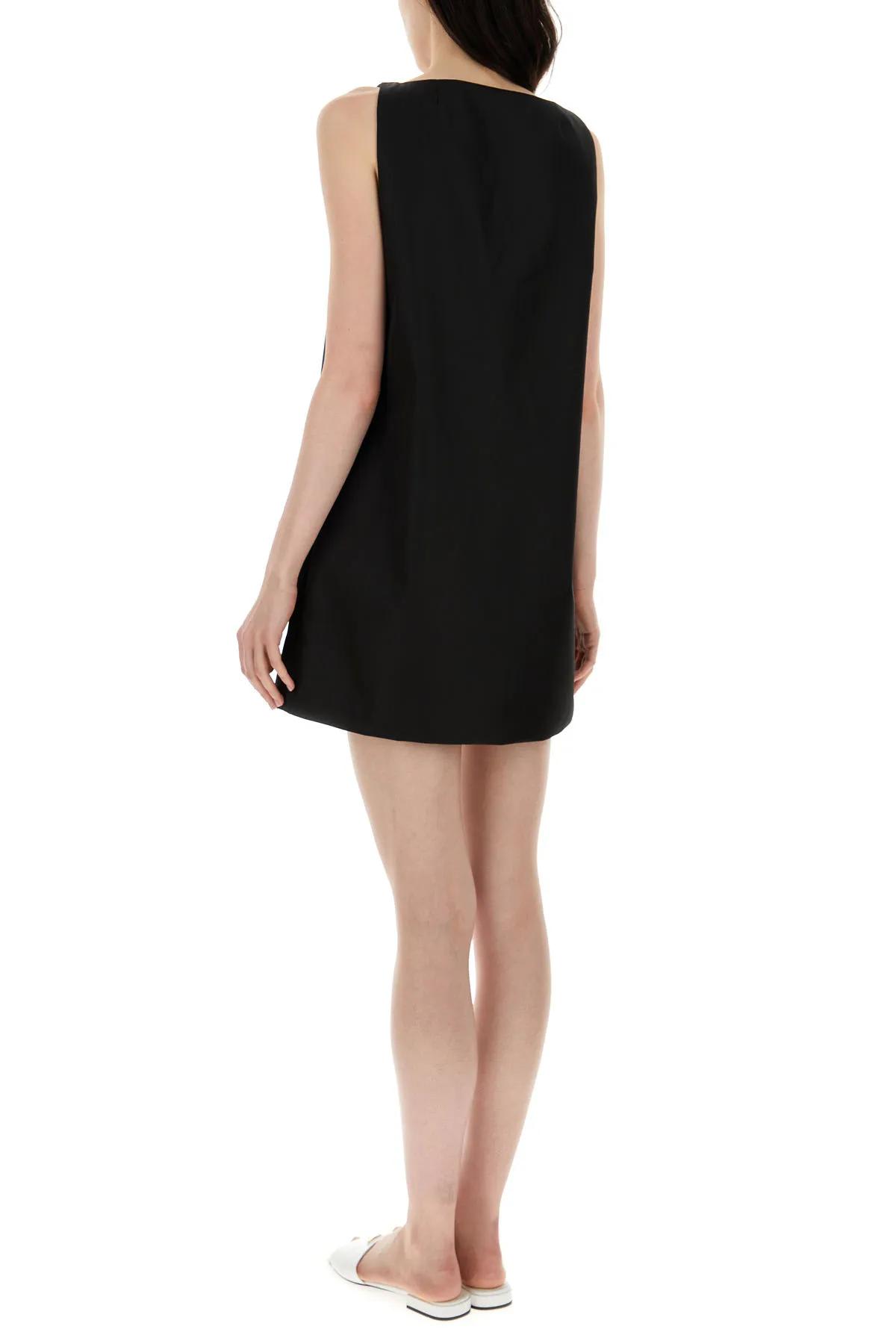 Shop Prada Black Nylon Dress In Nero