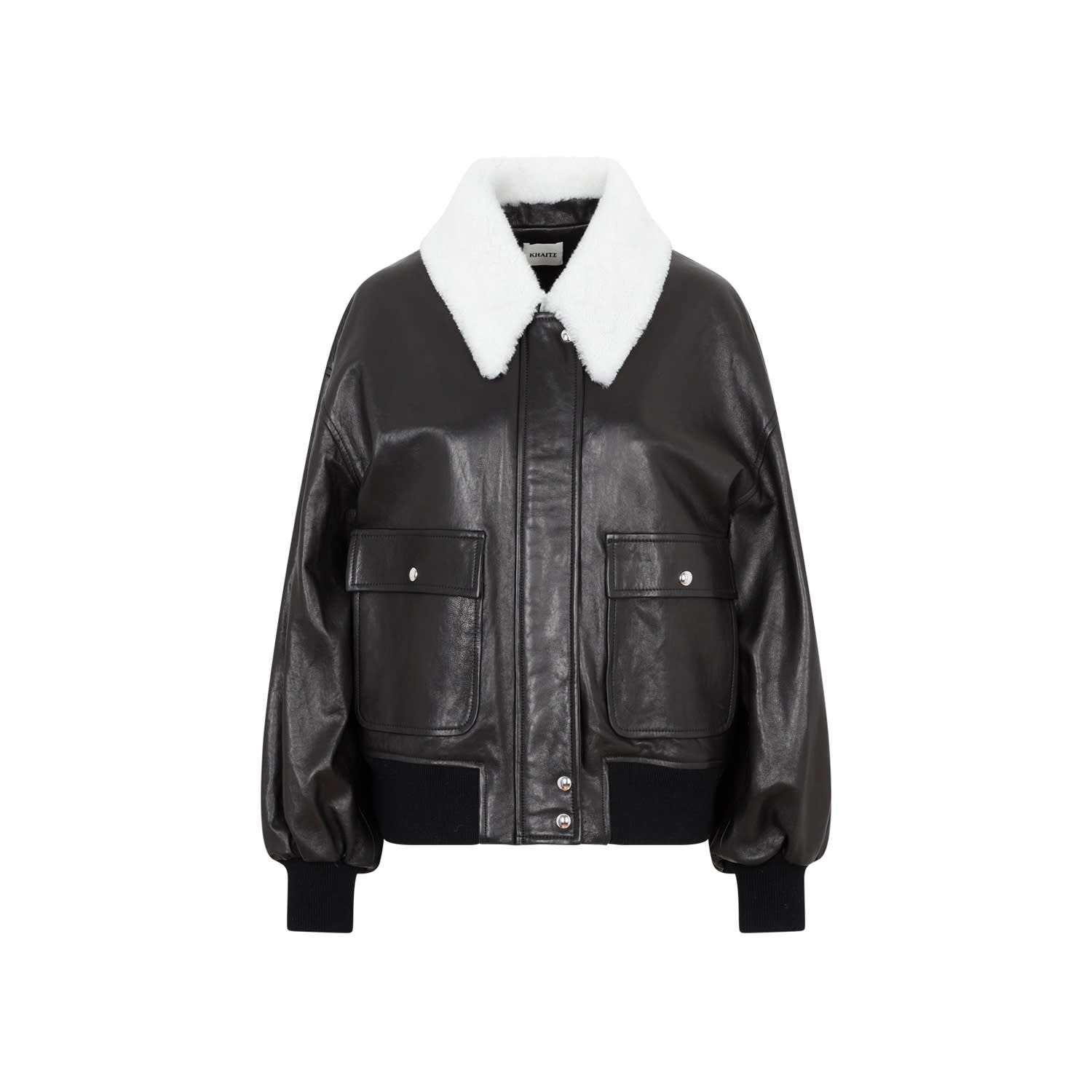 Khaite Shellar Single-breasted Leather Jacket In Black