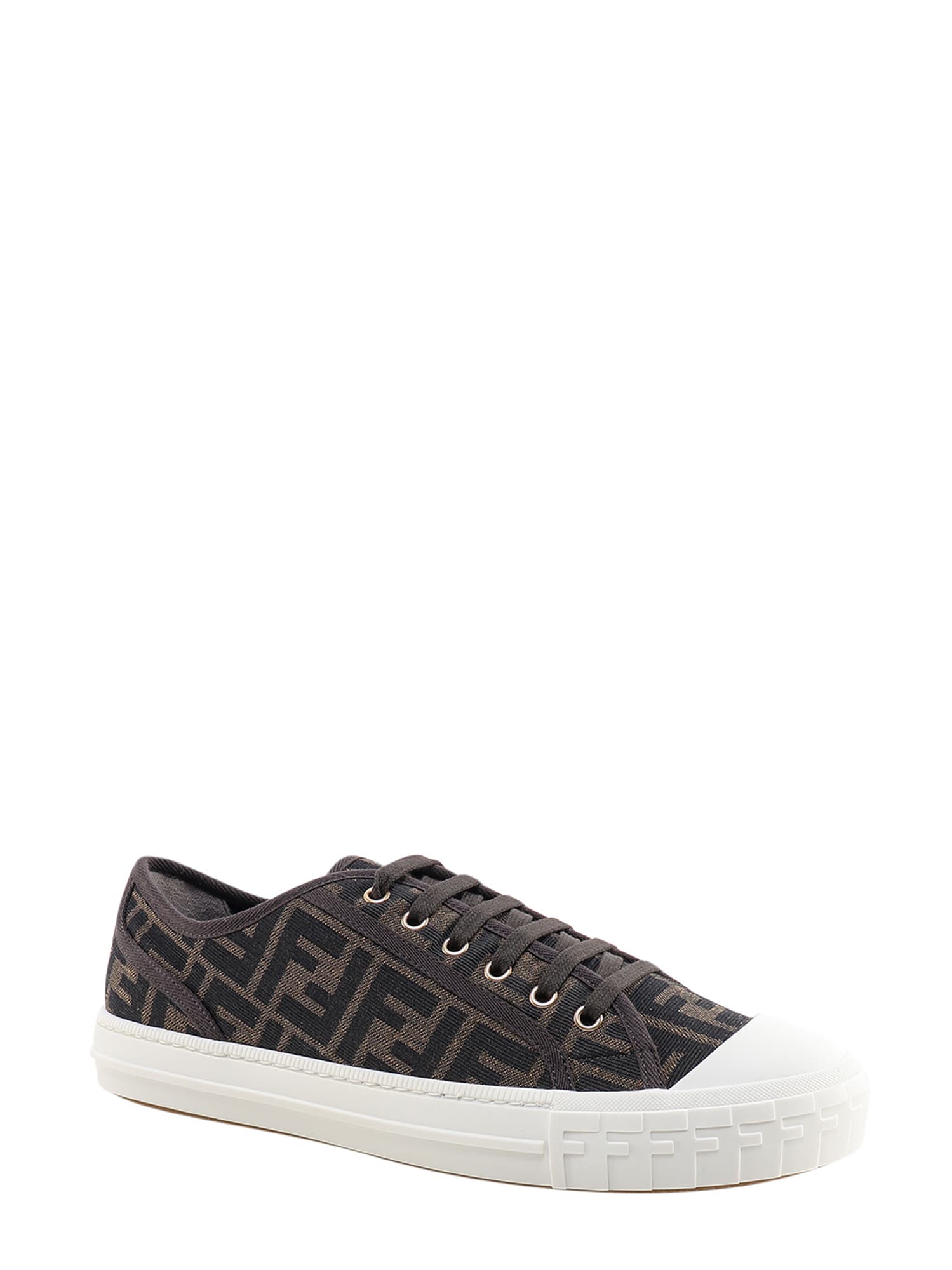 Shop Fendi Sneakers In Brown