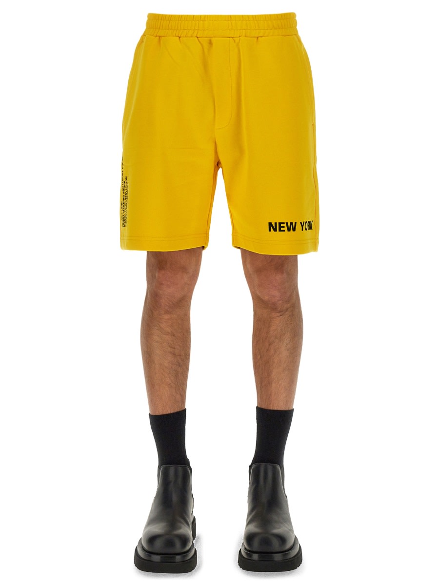 Shop Helmut Lang Bermuda Shorts New York In Yellow