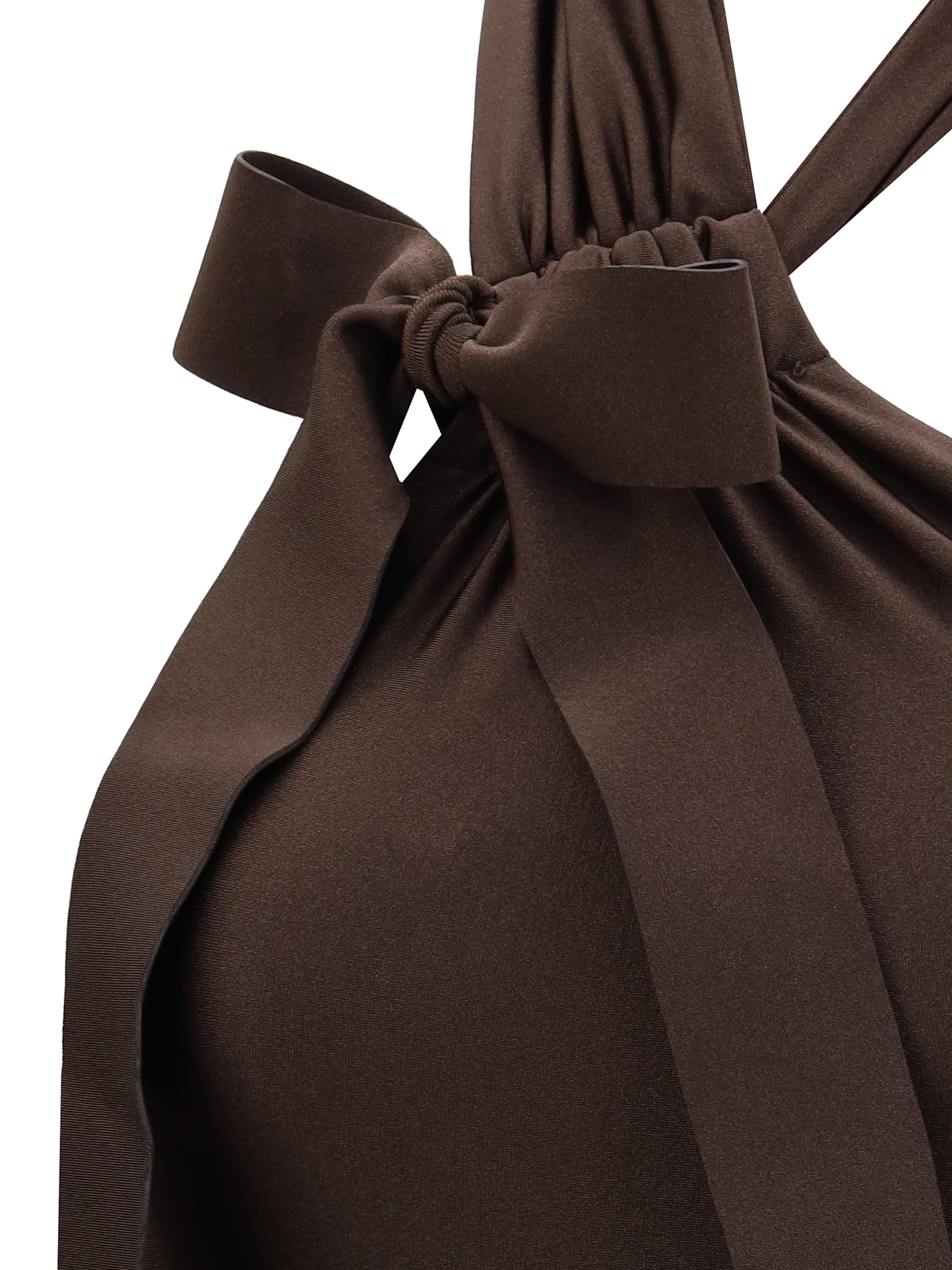 Zimmermann Awaken Tie Neck One-piece Bathing Suit In Brown