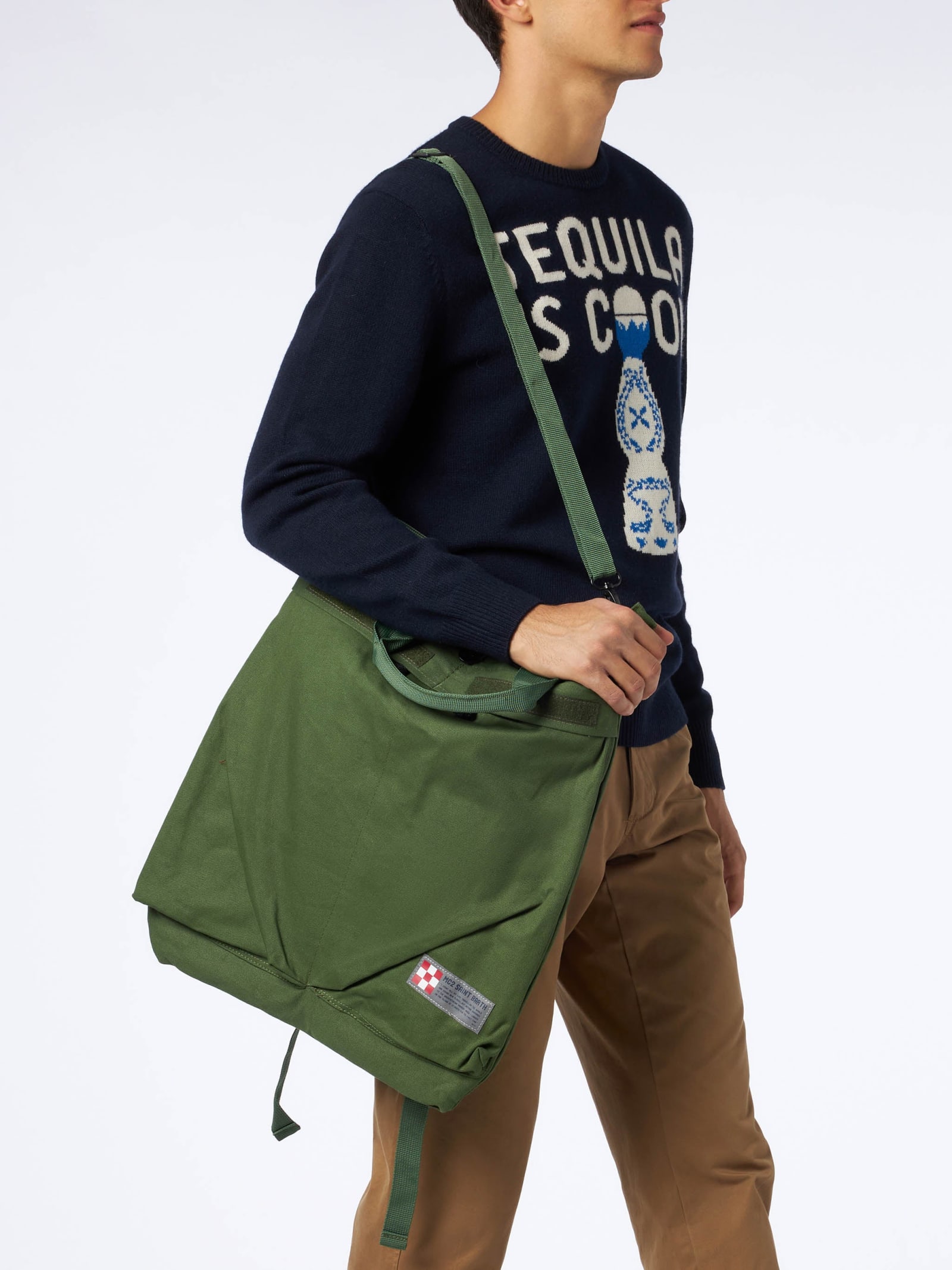 MC2 SAINT BARTH MILITARY GREEN CANVAS BACKPACK HELMUT