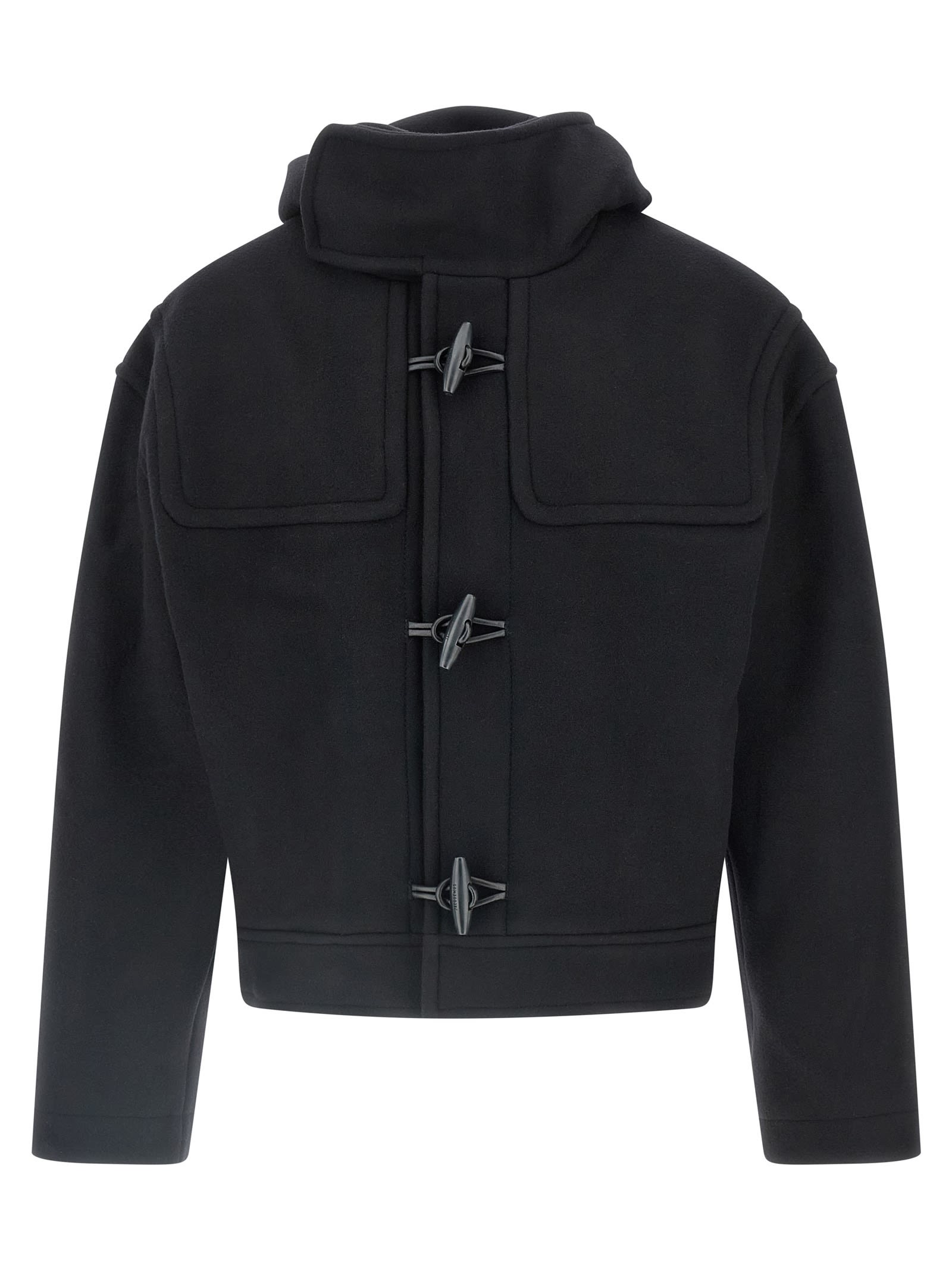 Jacquemus Cabana Duffle Coat With Hood And Long Sleeves In Black
