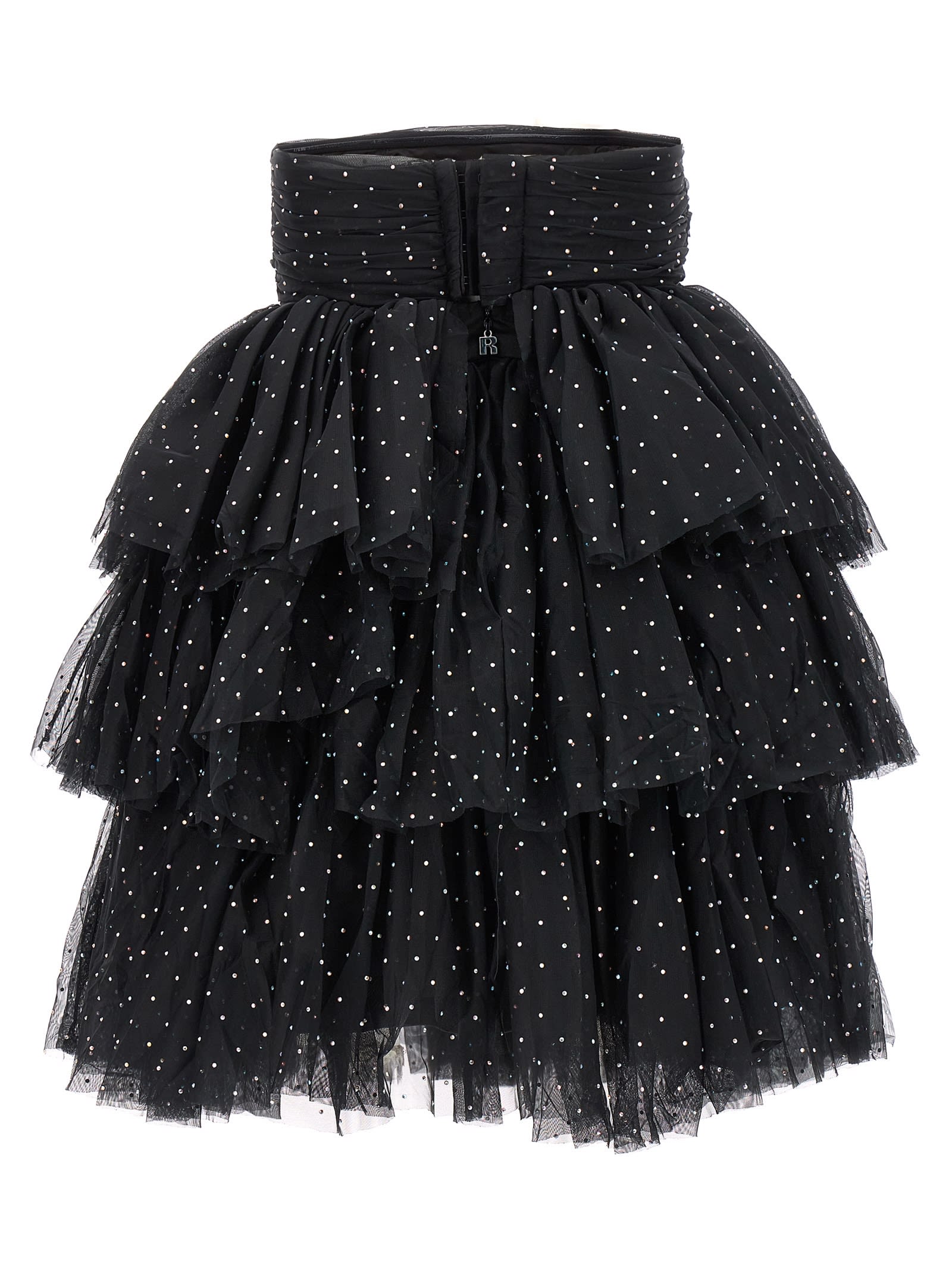 Shop Rotate Birger Christensen Mesh Mini Ruffle Dress In Black