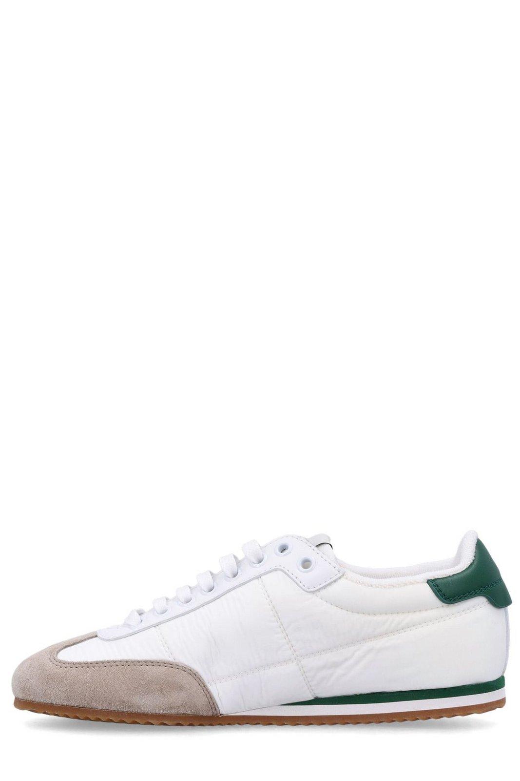 Shop Saint Laurent Logo Printed Lace-up Sneakers In Bianco