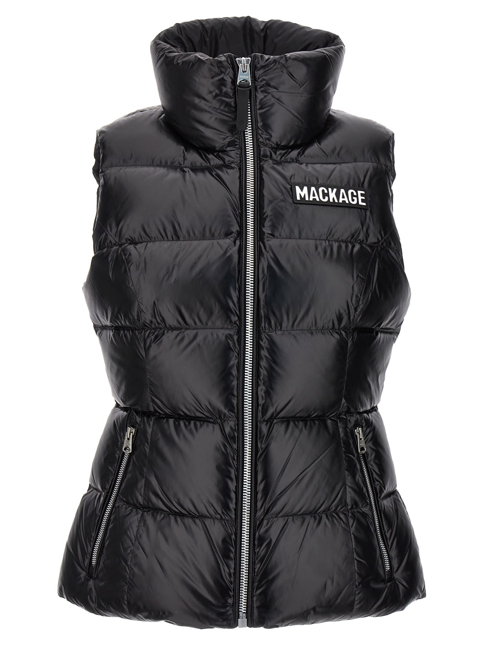 Mackage Chaya Water Resistant Down Puffer Vest In Black