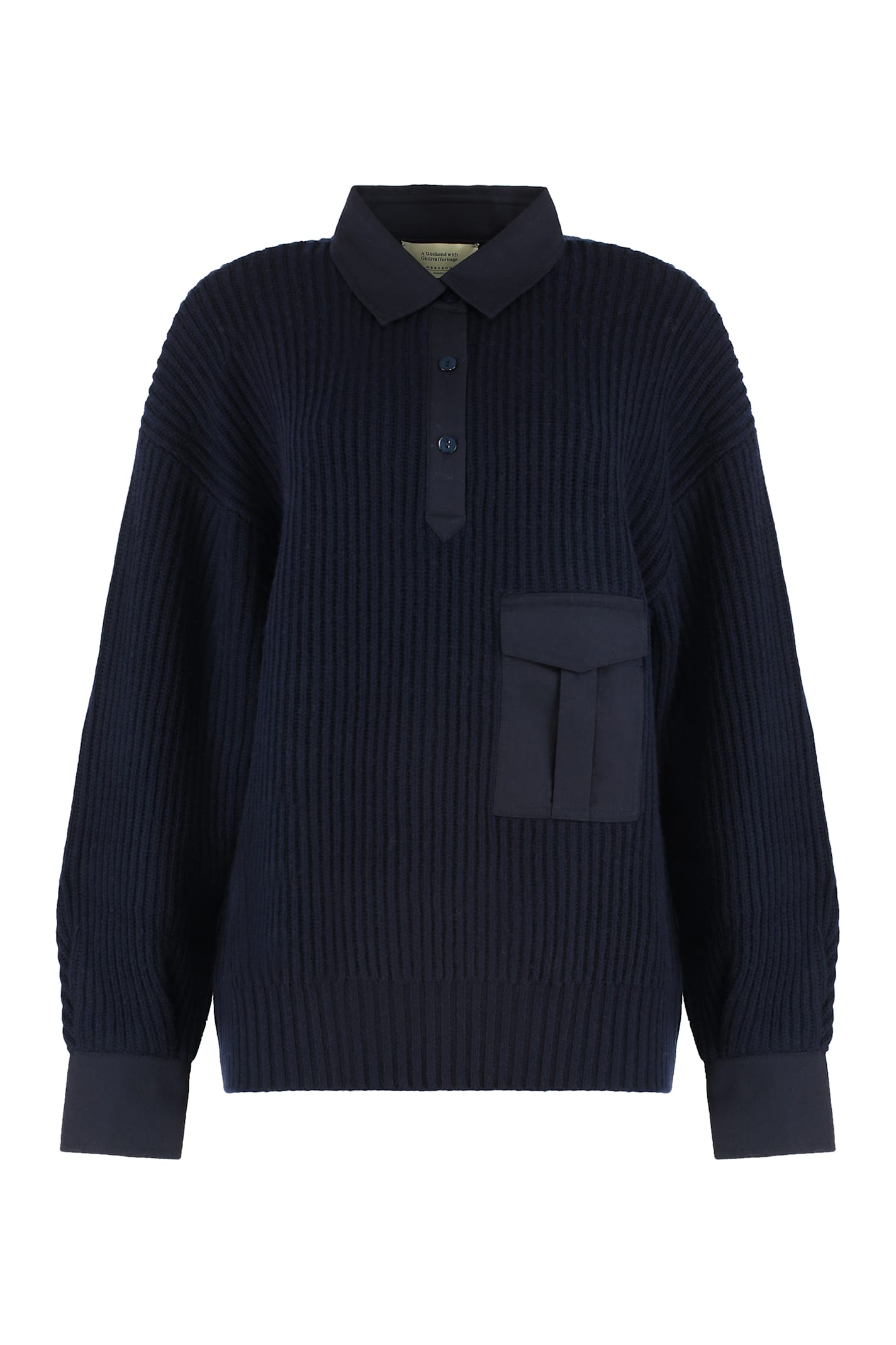 Weekend Max Mara Sweater In Wool And Cashmere In Blue