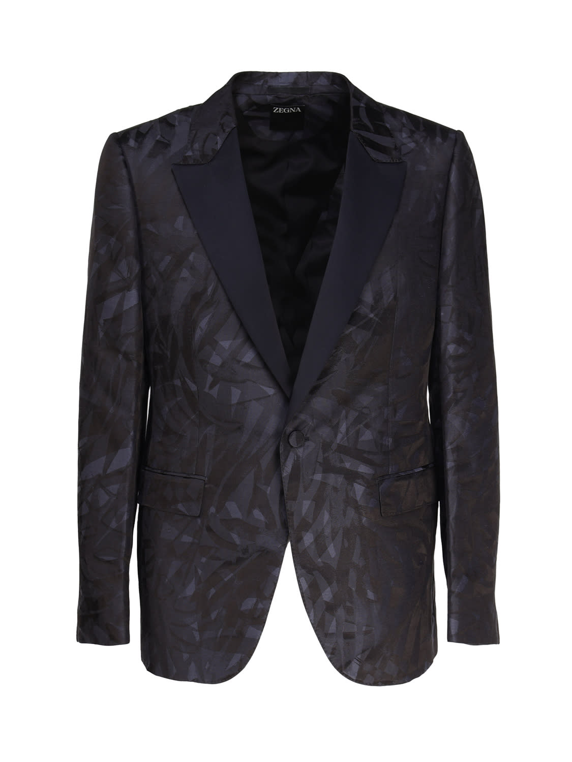 Ermenegildo Zegna Linen And Silk Elegant Jacket In Navy