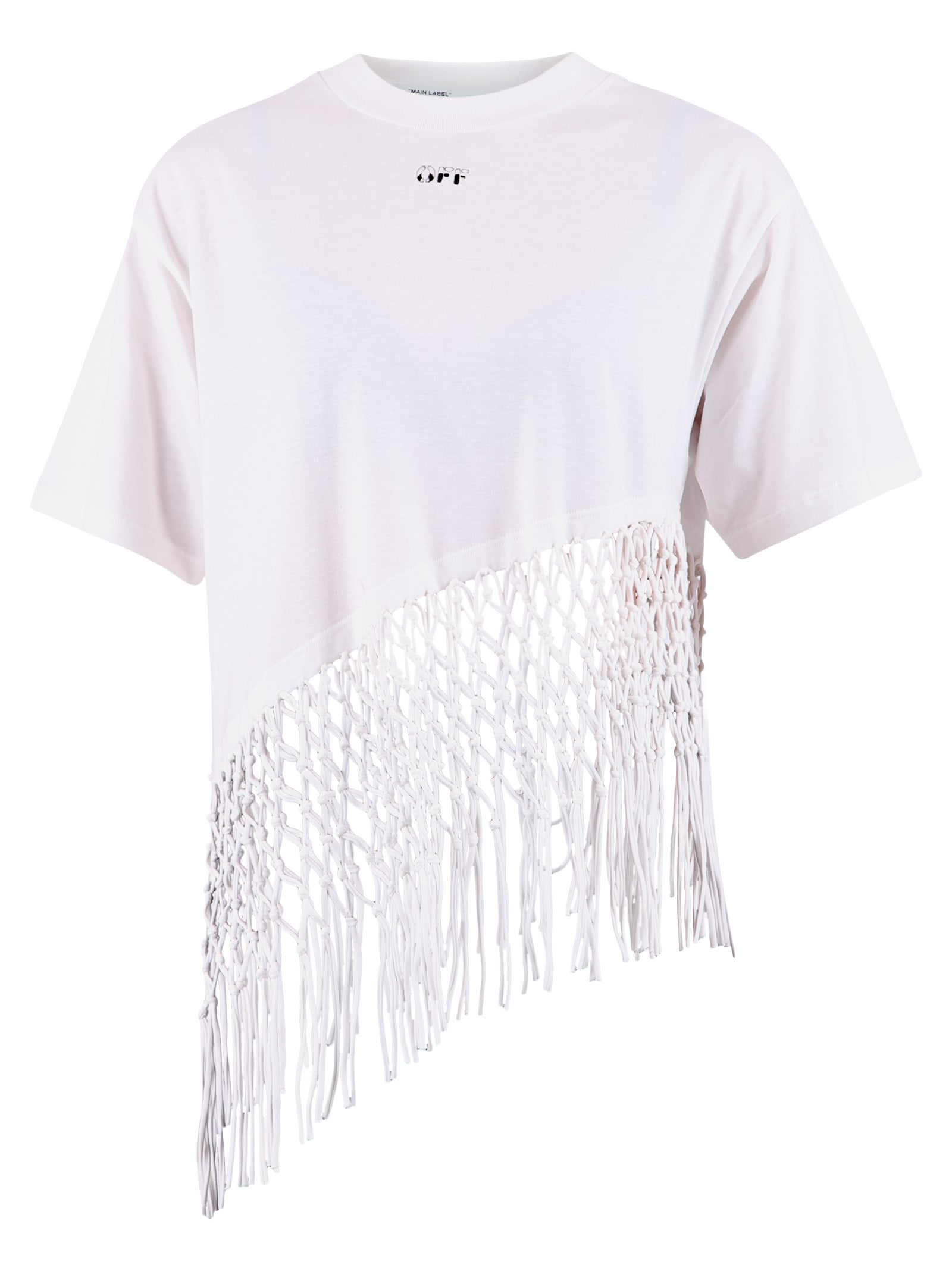 Off-white Fringed T-shirt In White