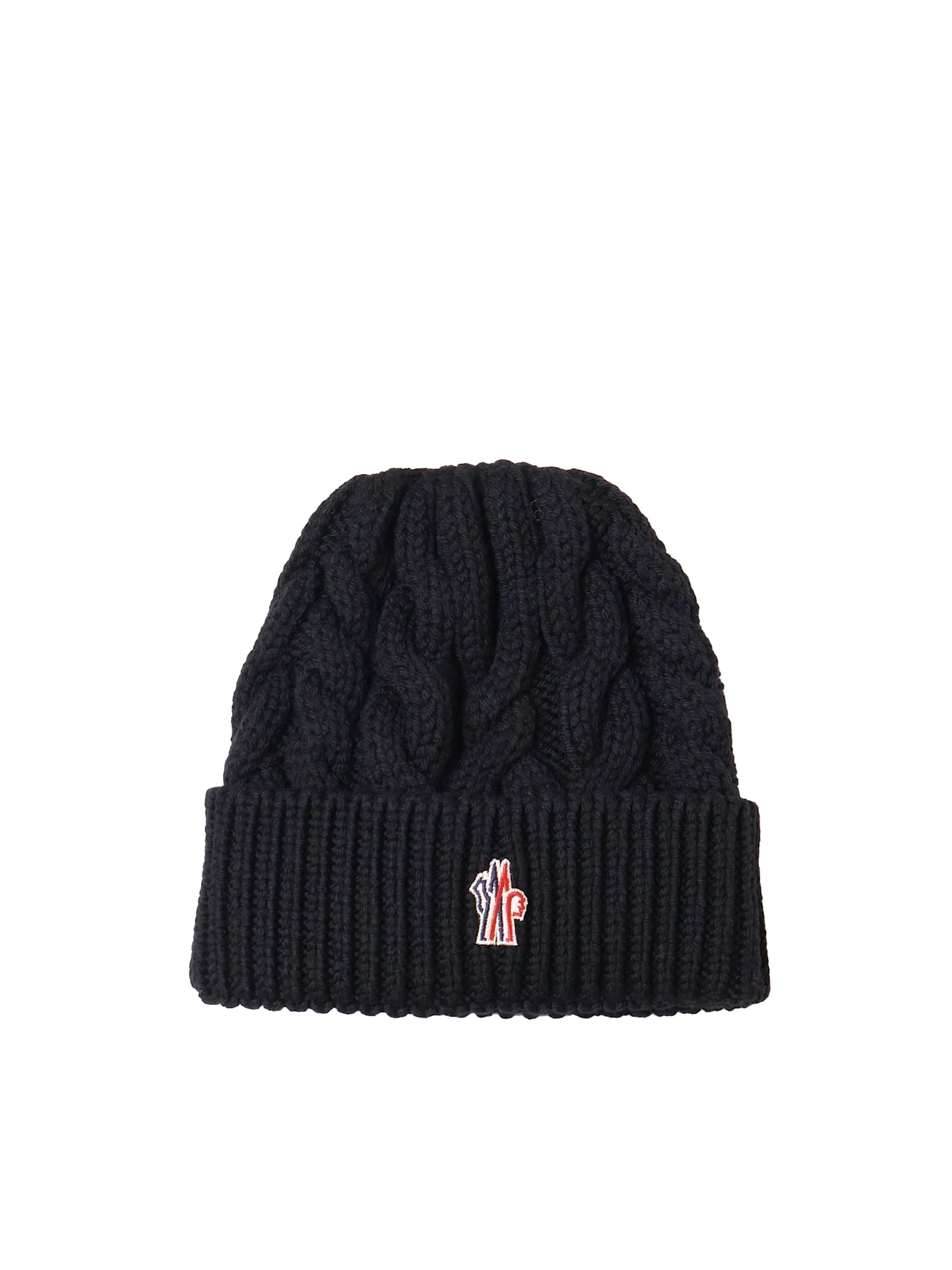 Shop Moncler Beanie Hat In Wool In Black