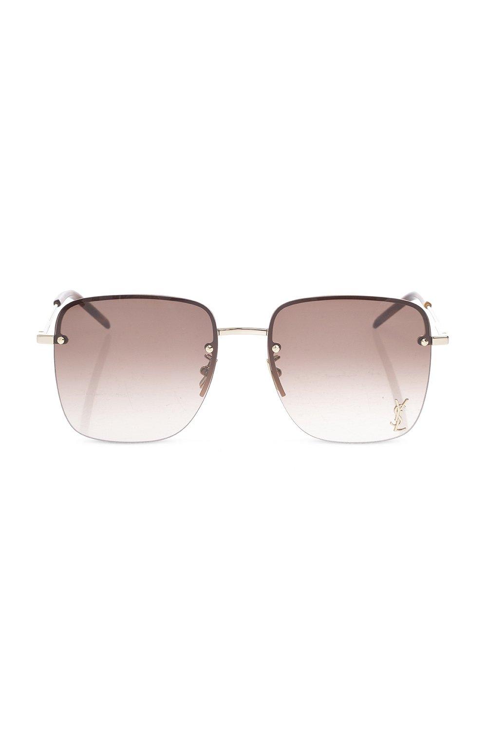 Saint Laurent Silver Metal Sl 312 Sunglasses In Multi