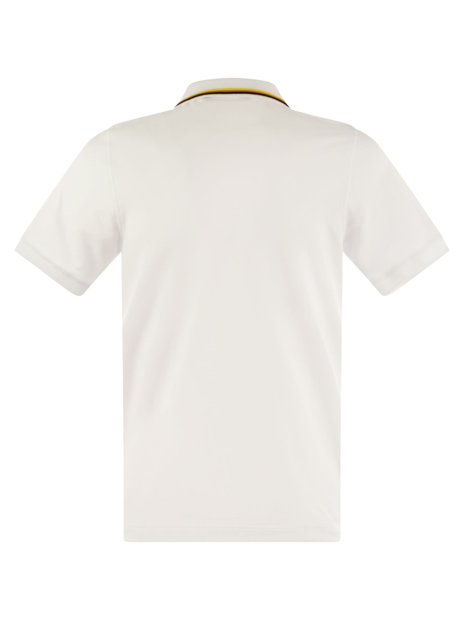 Shop K-way Jud - Short-sleeved Cotton Polo Shirt In White