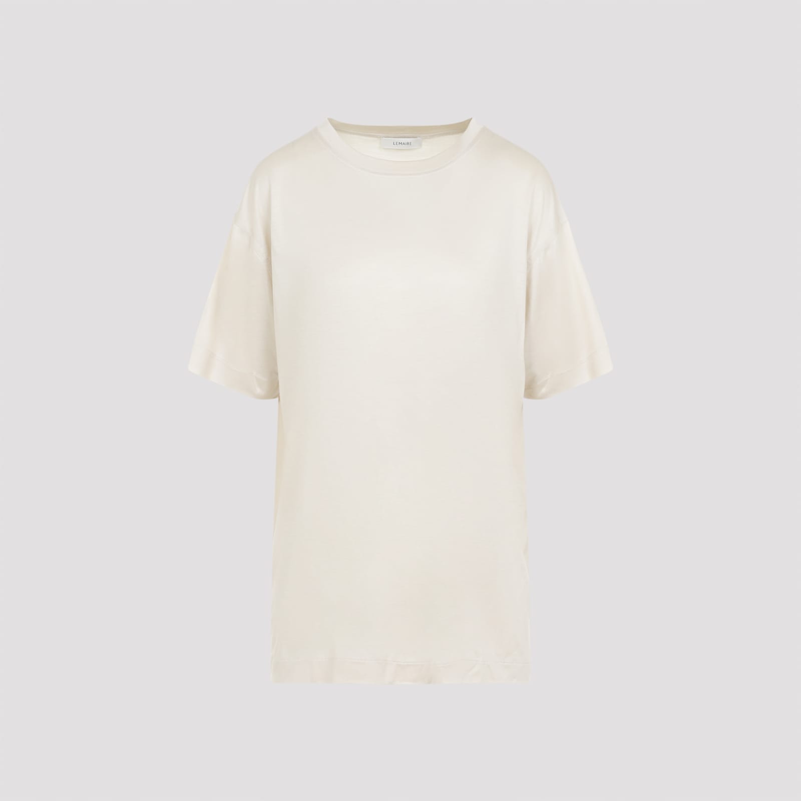 T-shirt In Beige Silk