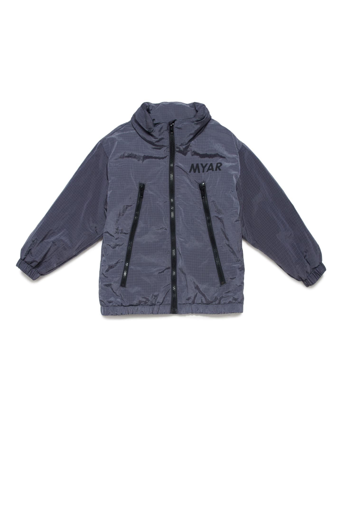 MYAR Myj15u Jacket Myar Deadstock Grey Ripstop Fabric Jacket With Concealed Hood