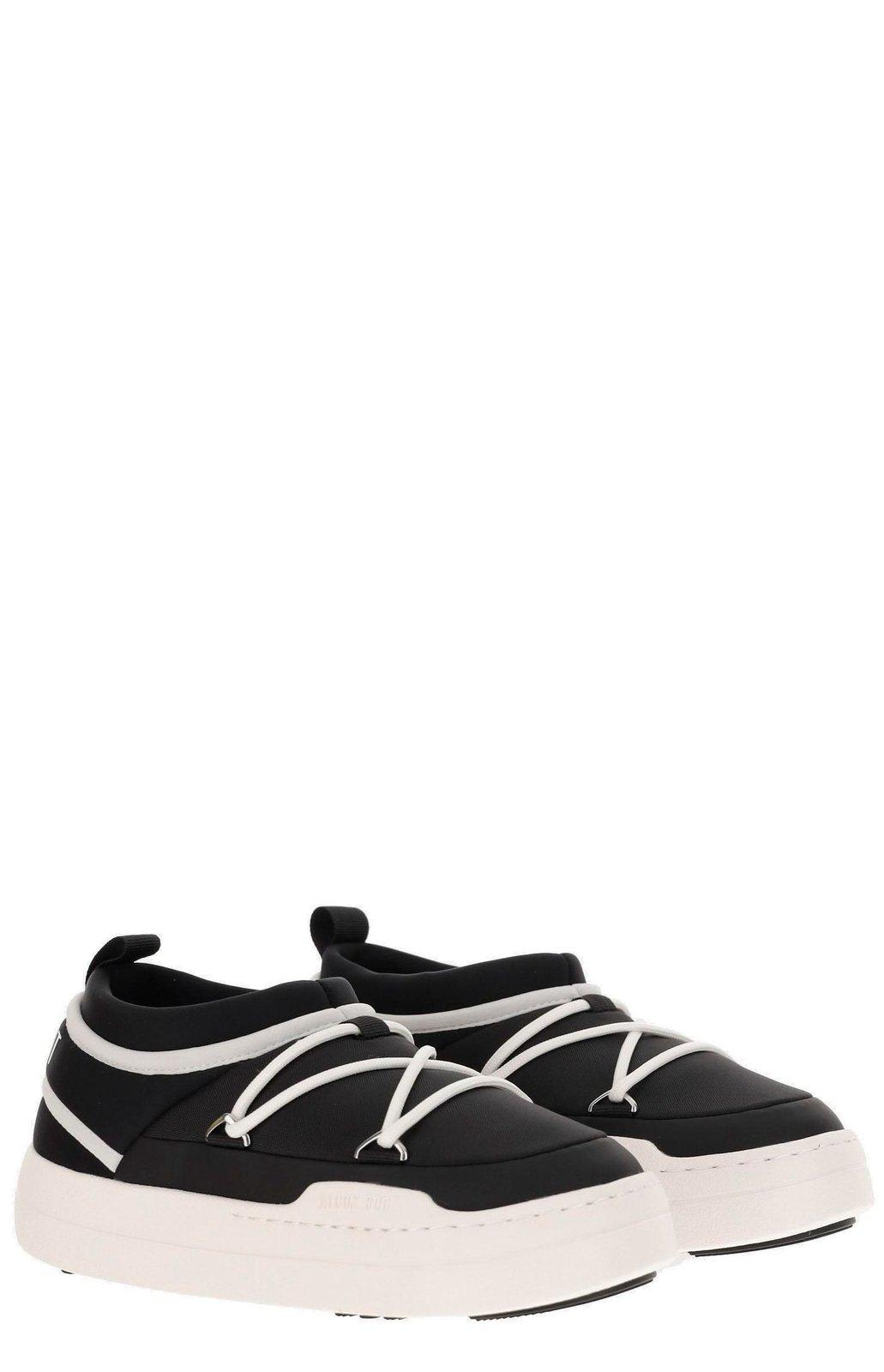 Moon Boot Park Icon Round Toe Sneakers In Black