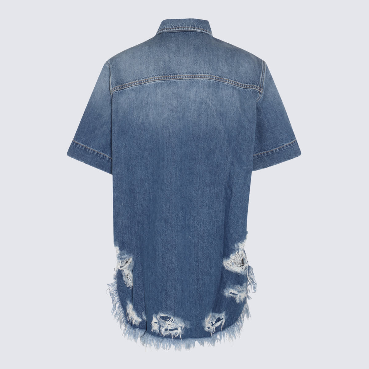 Shop Stella Mccartney Blue Cotton Denim Shirt In Mid Blue