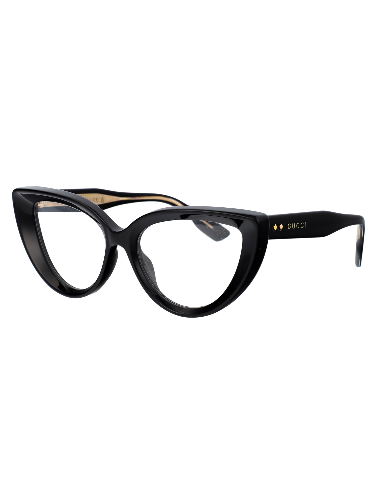 Gucci Black Black Transparent Acetate Glasses In Black