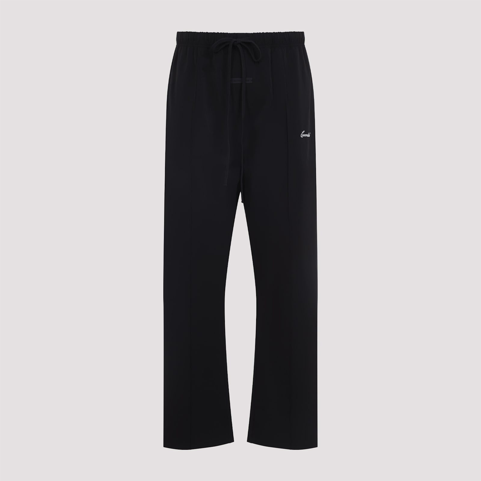 Fear Of God Jet Black Sporty Nylon Relaxed Track Pant In Black