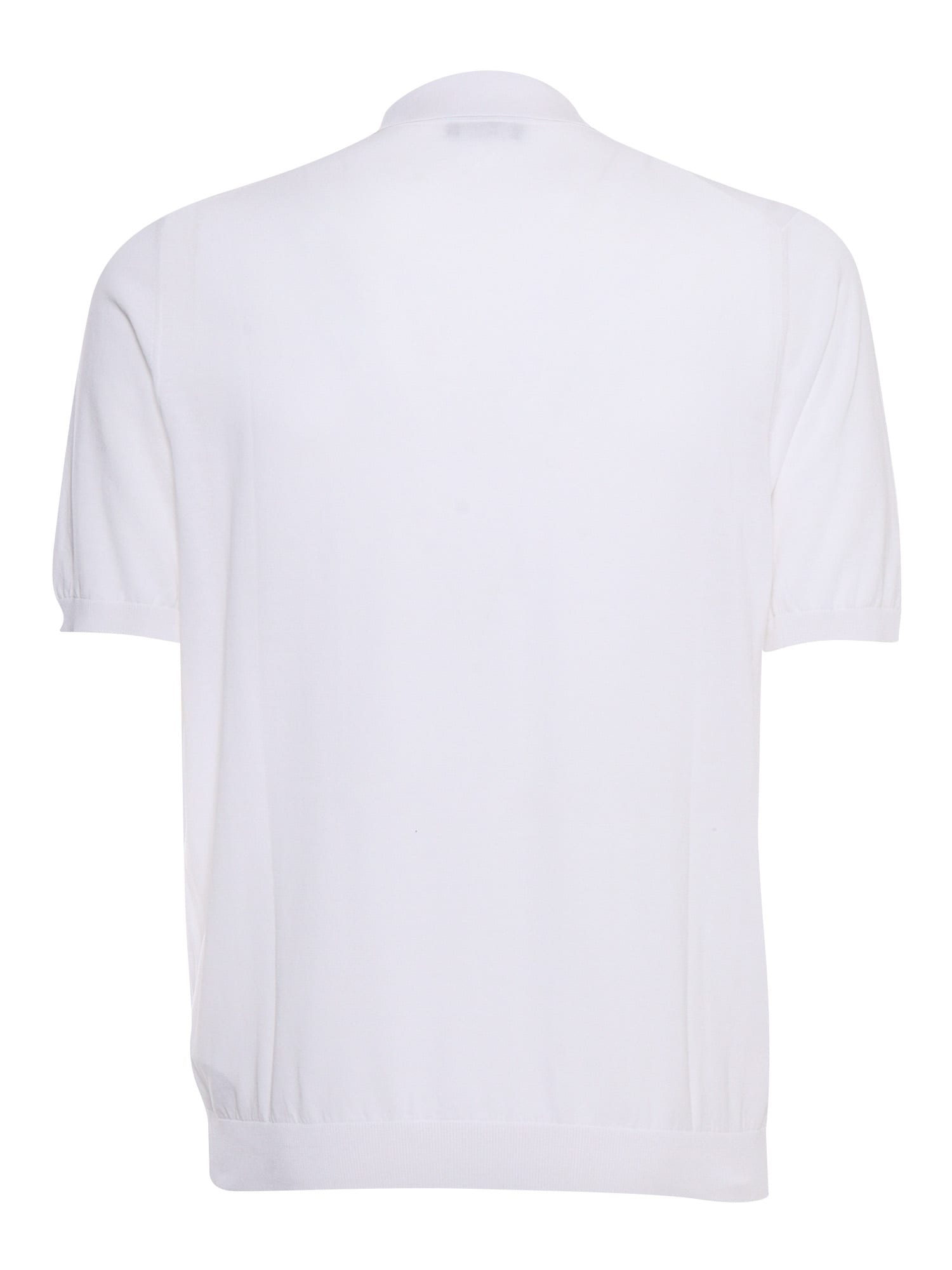 Ballantyne Knit Crew Neck T-shirt In White