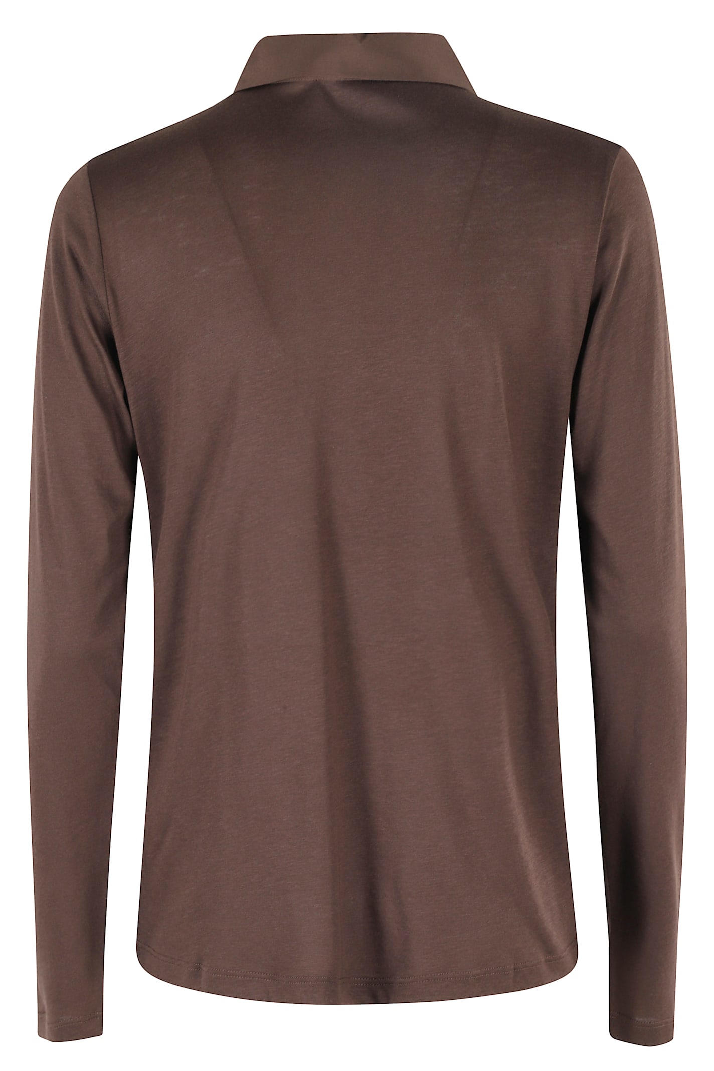 Seventy Long-sleeve Polo Top In Brown