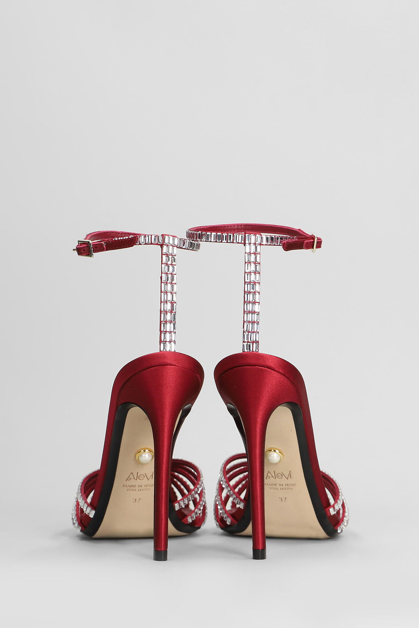 Alevì 110mm Penelope Satin Pumps In Red