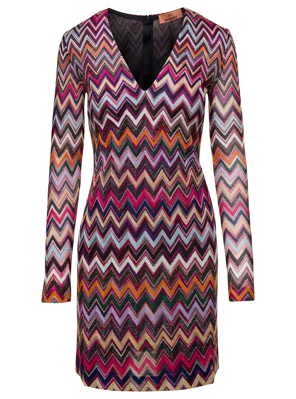 MISSONI Paneled satin-jacquard and crochet-knit midi dress