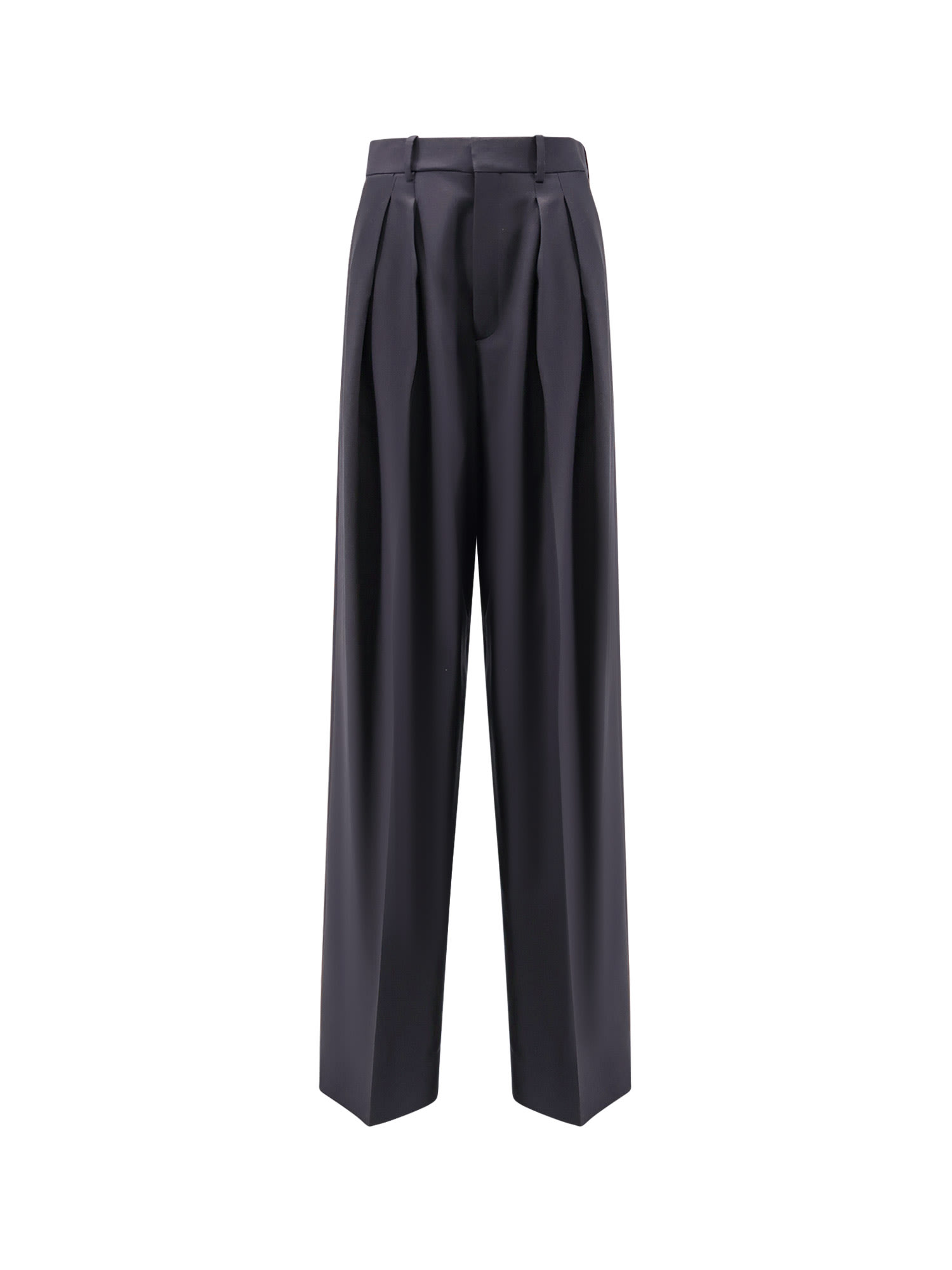 Saint Laurent Certified Wool Trousers With Wide Leg