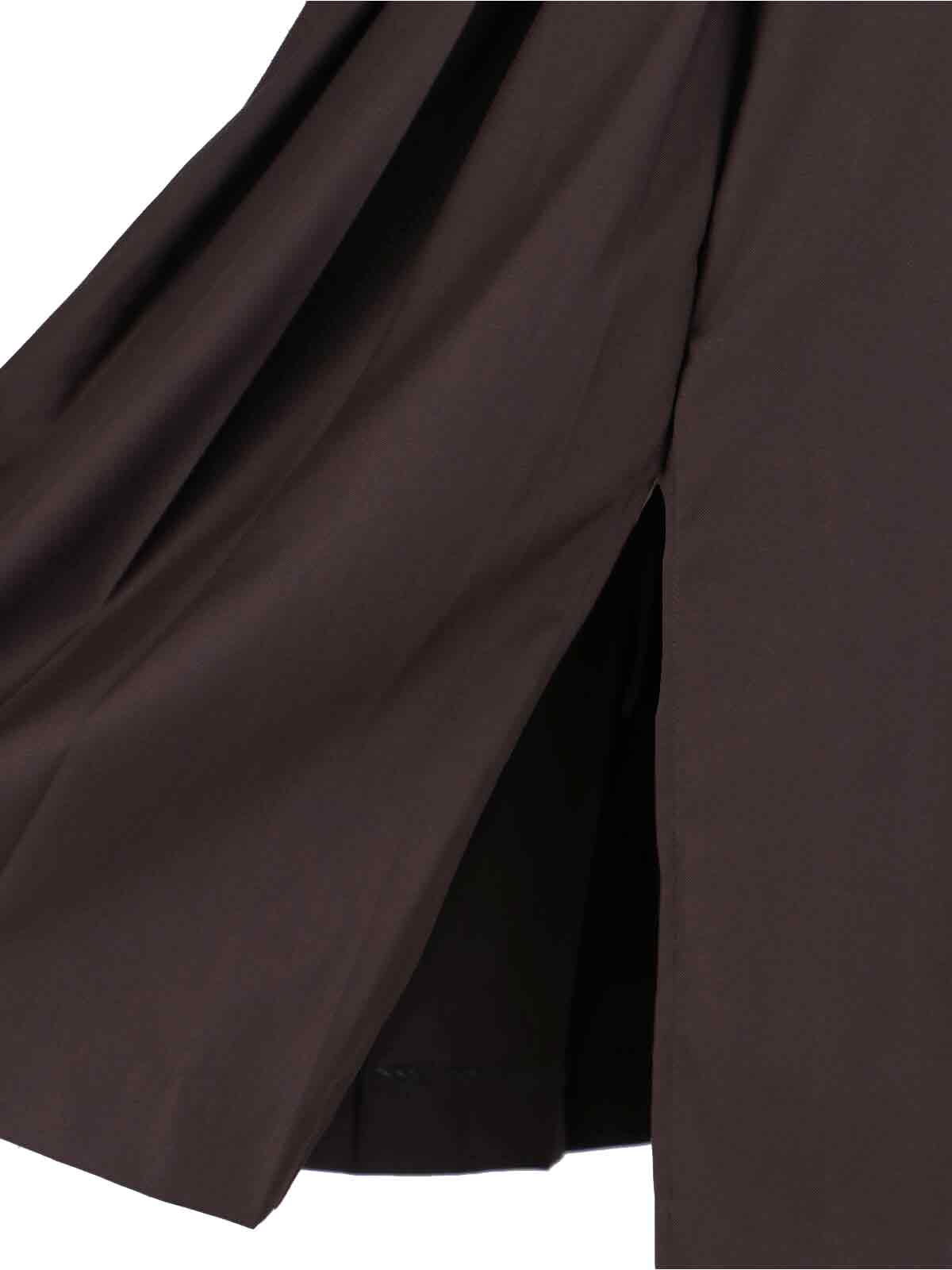 Dunst Brown Pleats Midi Skirt In Brown