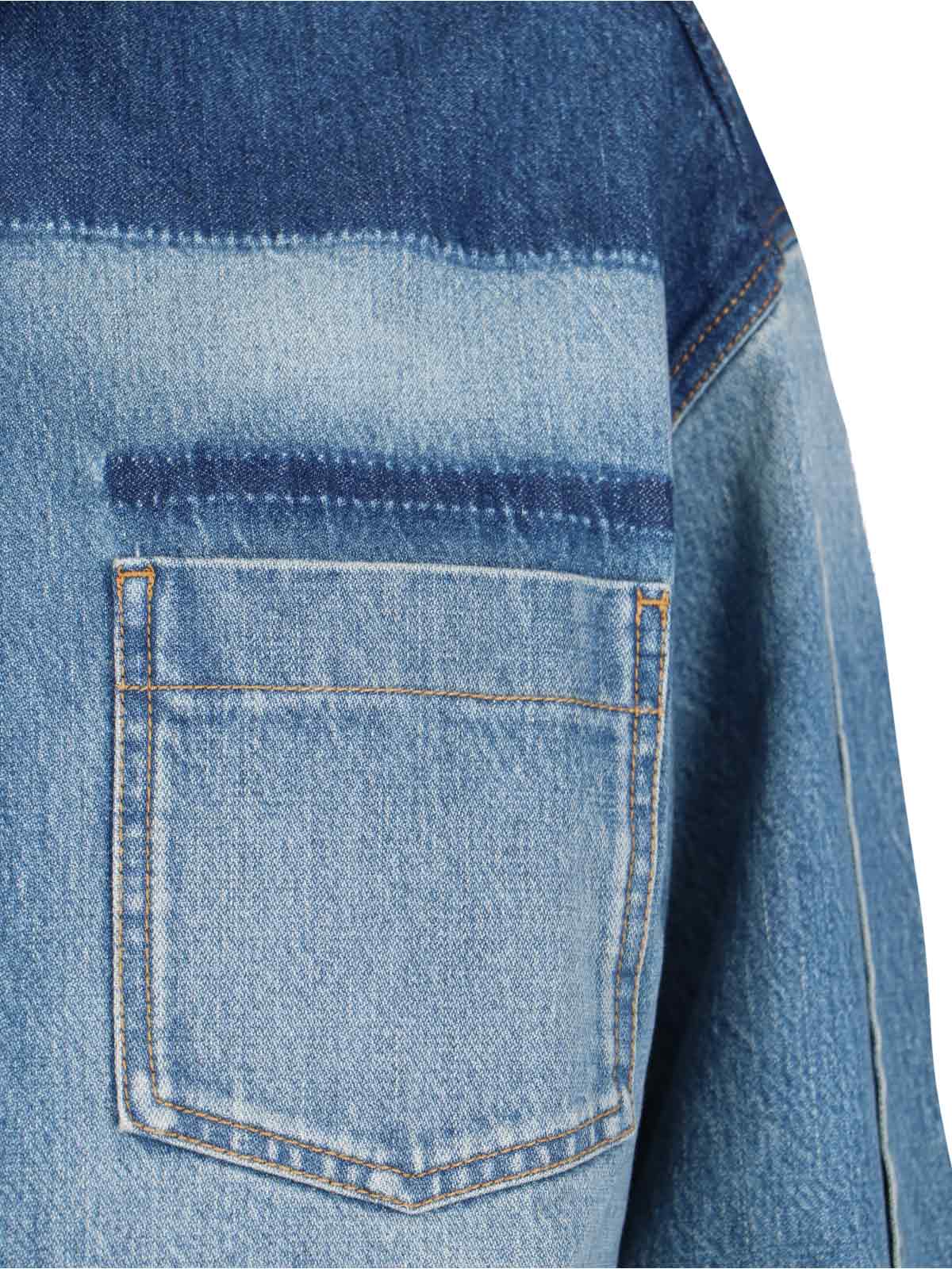 Shop Victoria Beckham Oversize Denim Shirt In Blue