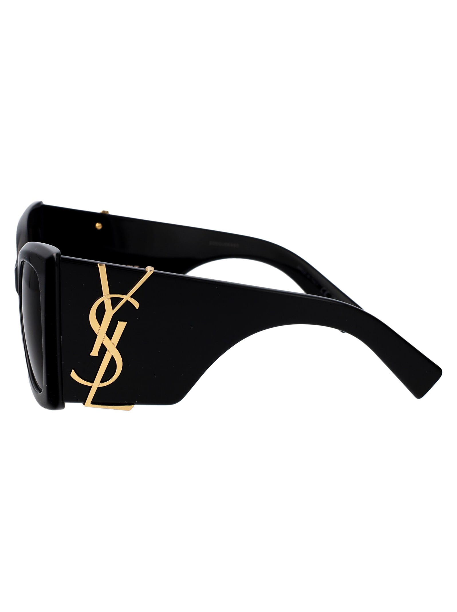 Shop Saint Laurent Sl M119 Blaze Sunglasses In 001 Black Black Black