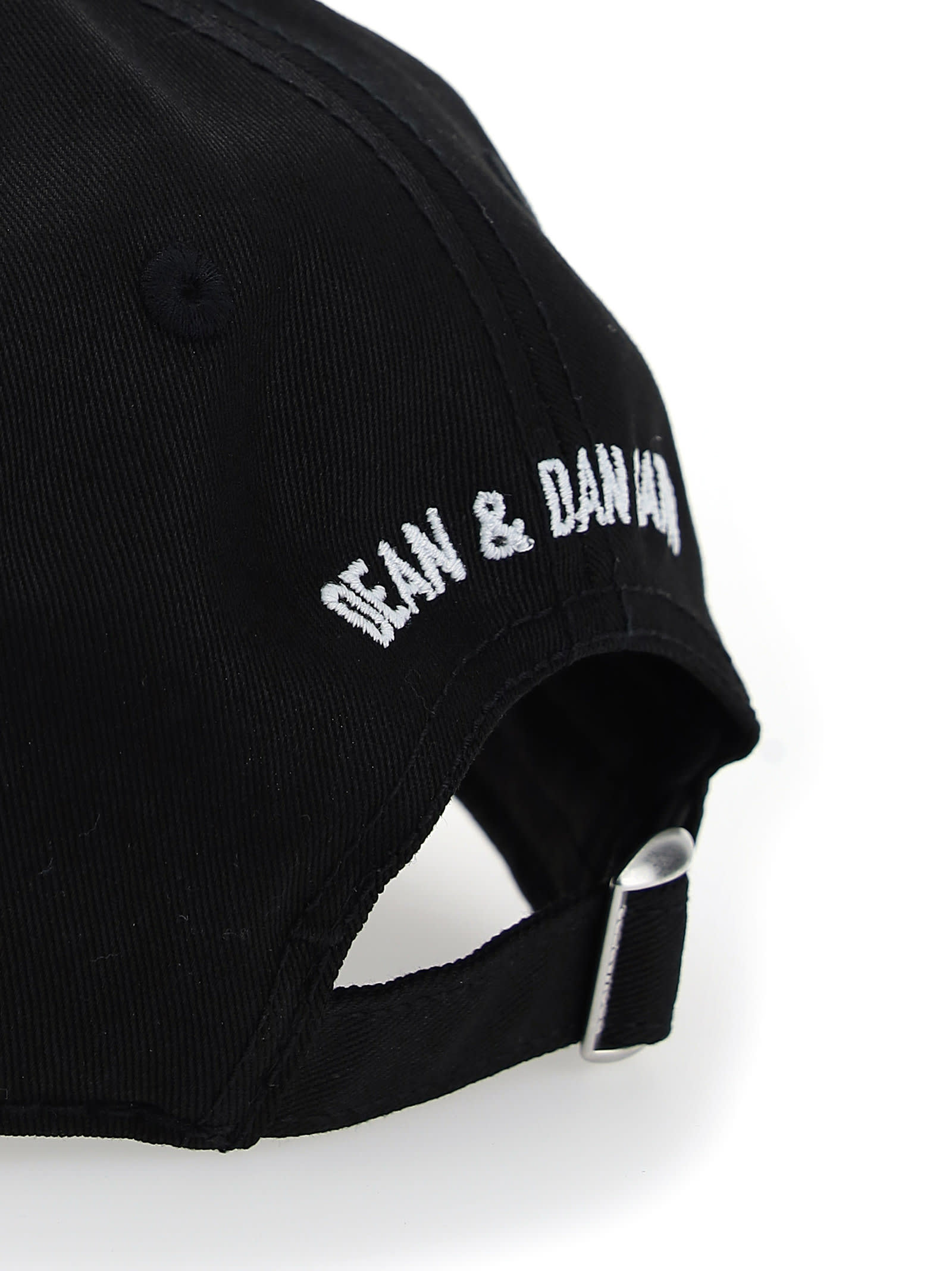 Dsquared2 Icon Embroidery Cotton Gabardine Cap In Black