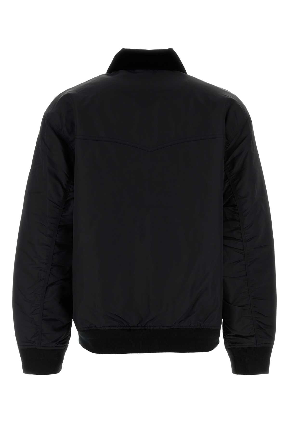 Carhartt Black Grey Nylon Santa Fe Alumni Jacket In Black