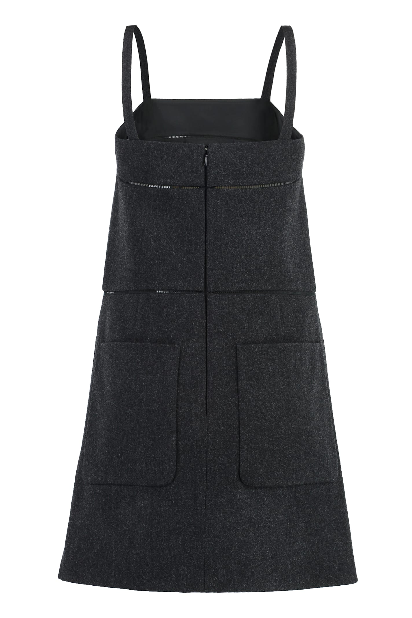 Shop Max Mara Leale Virgin Wool Dress In Grey