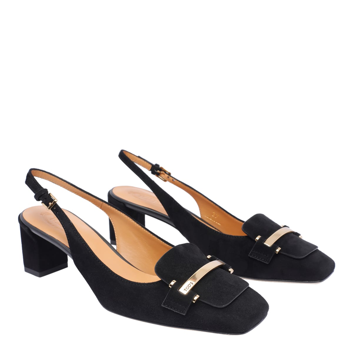 Tod's Leather Slingback Pumps In Black