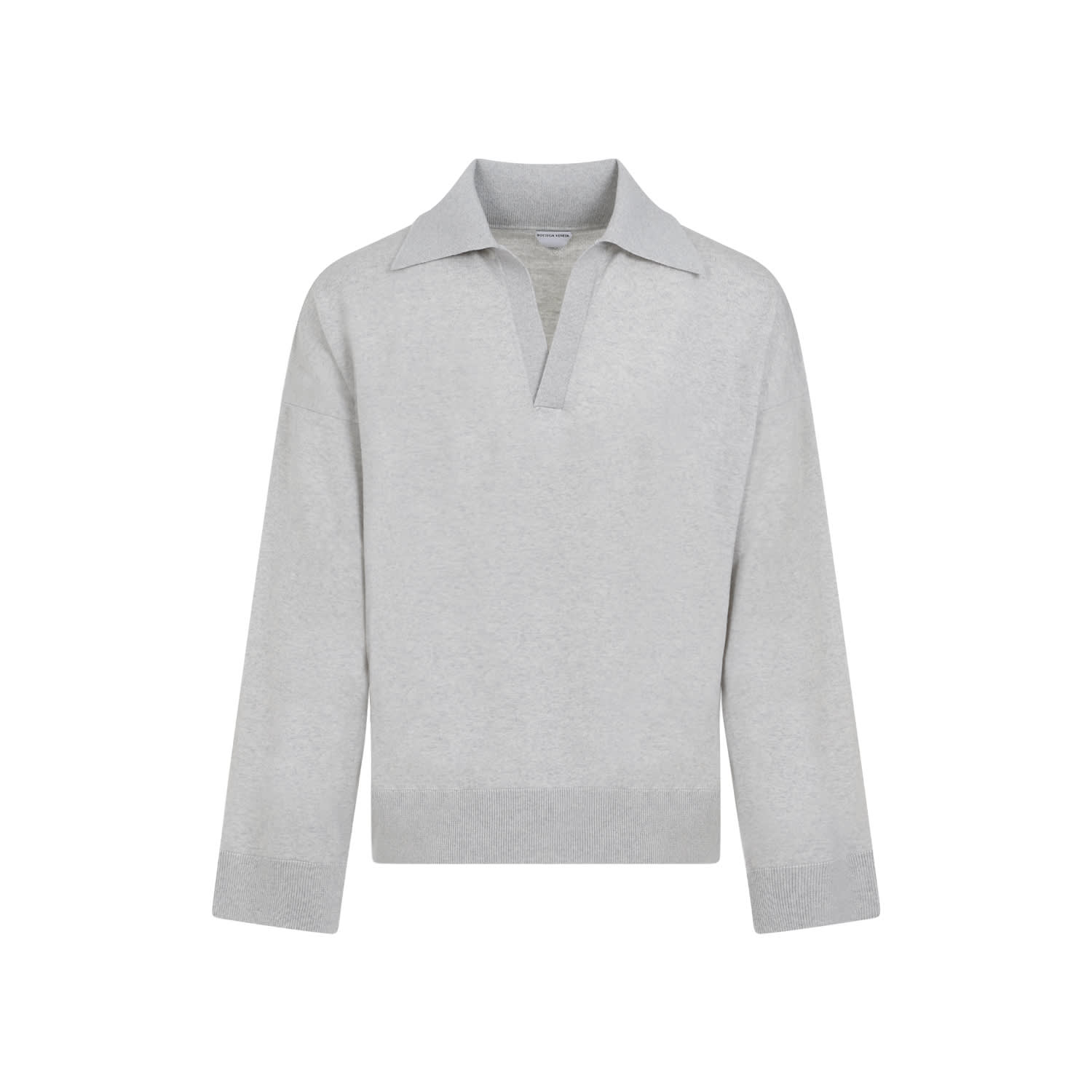 Shop Bottega Veneta Classic Wool Polo Neck In Light Grey Melange