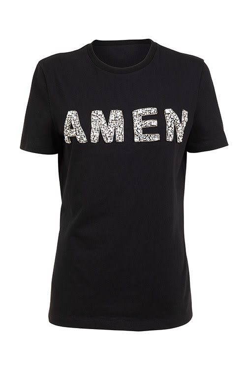 Amen Cotton Knitted T-shirt Off White
