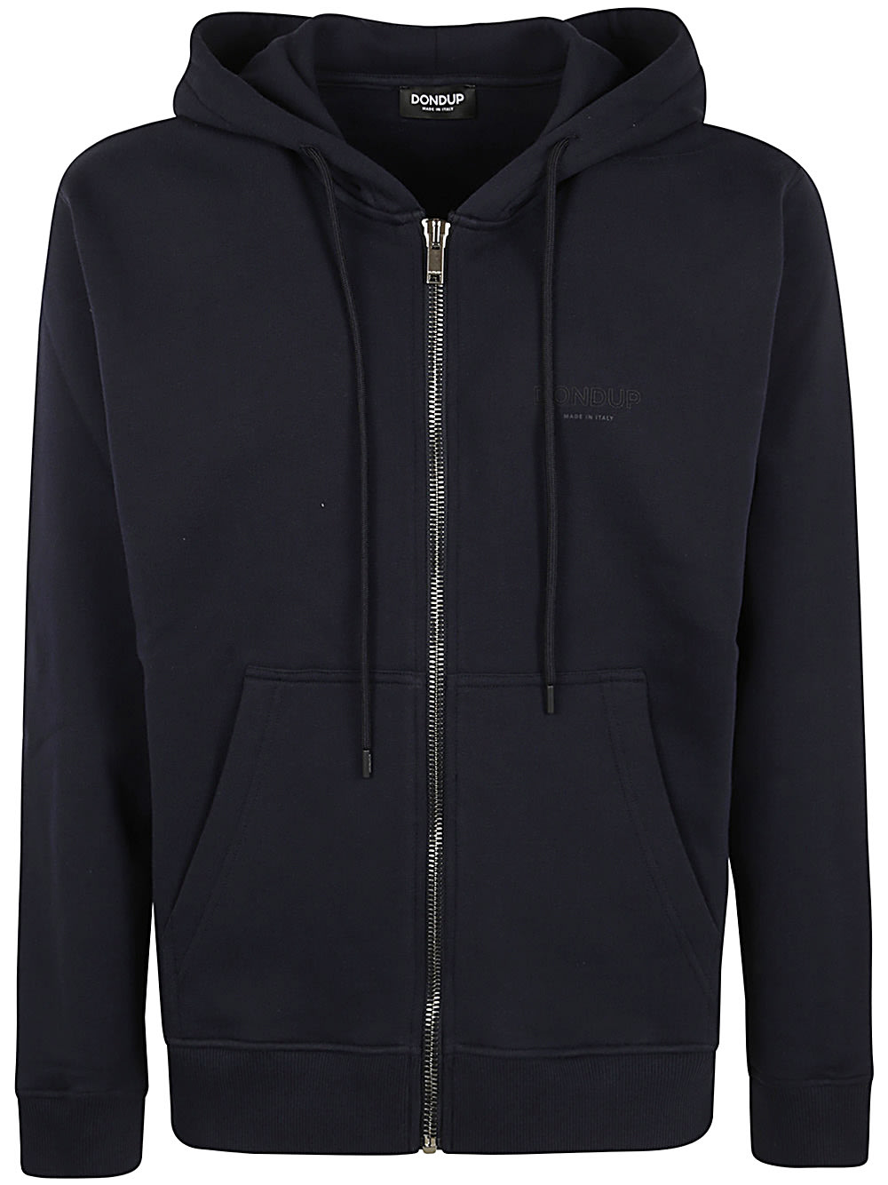 Shop Dondup Hoodie Full Zip Basic Fleece In Blue