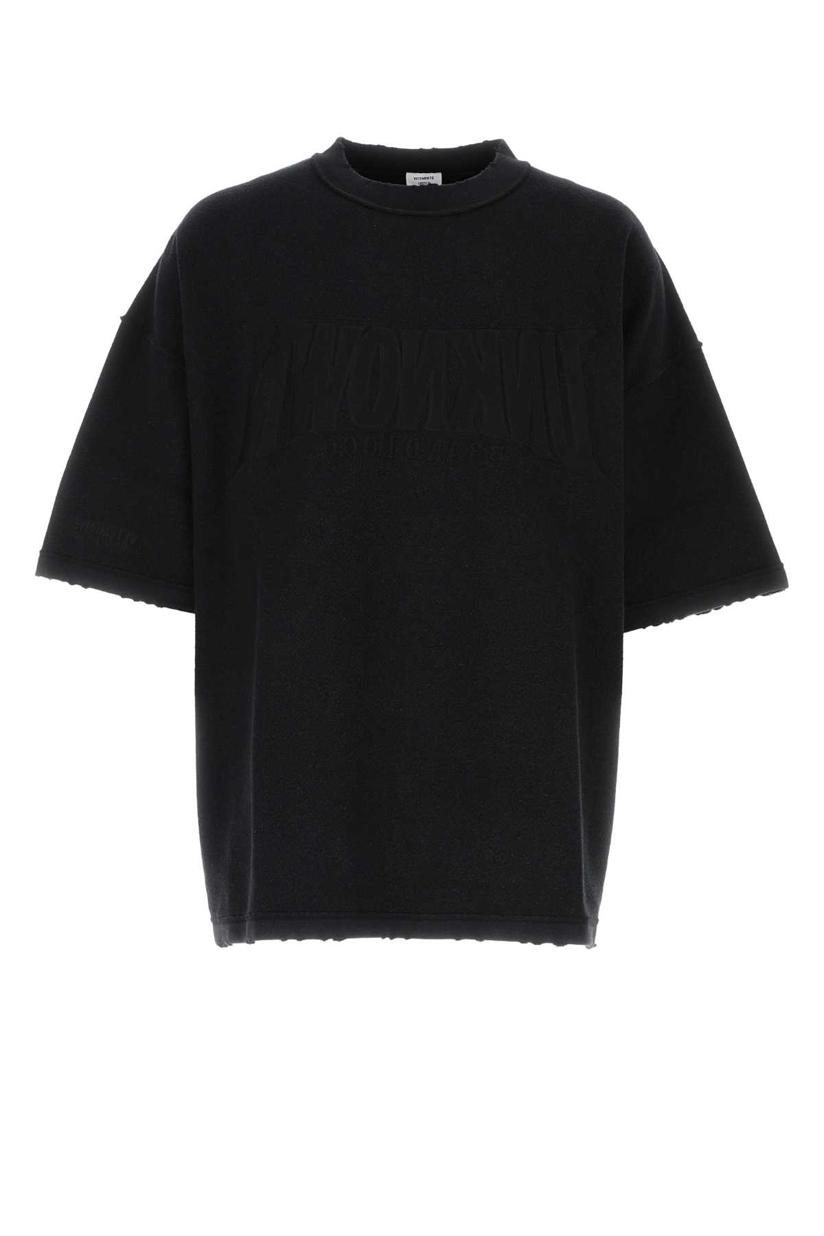 Black Cotton Blend Oversize T-shirt