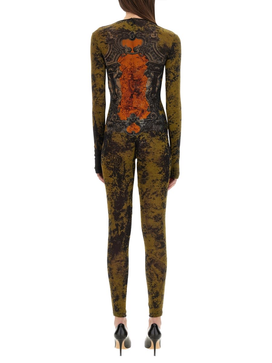 Jean Paul Gaultier Graphic Print Full-length Dress With Long Sleeves