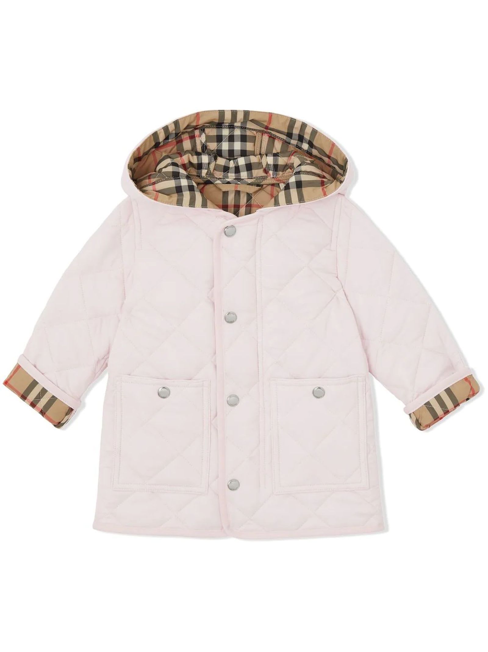 BURBERRY PINK POLYESTER COAT