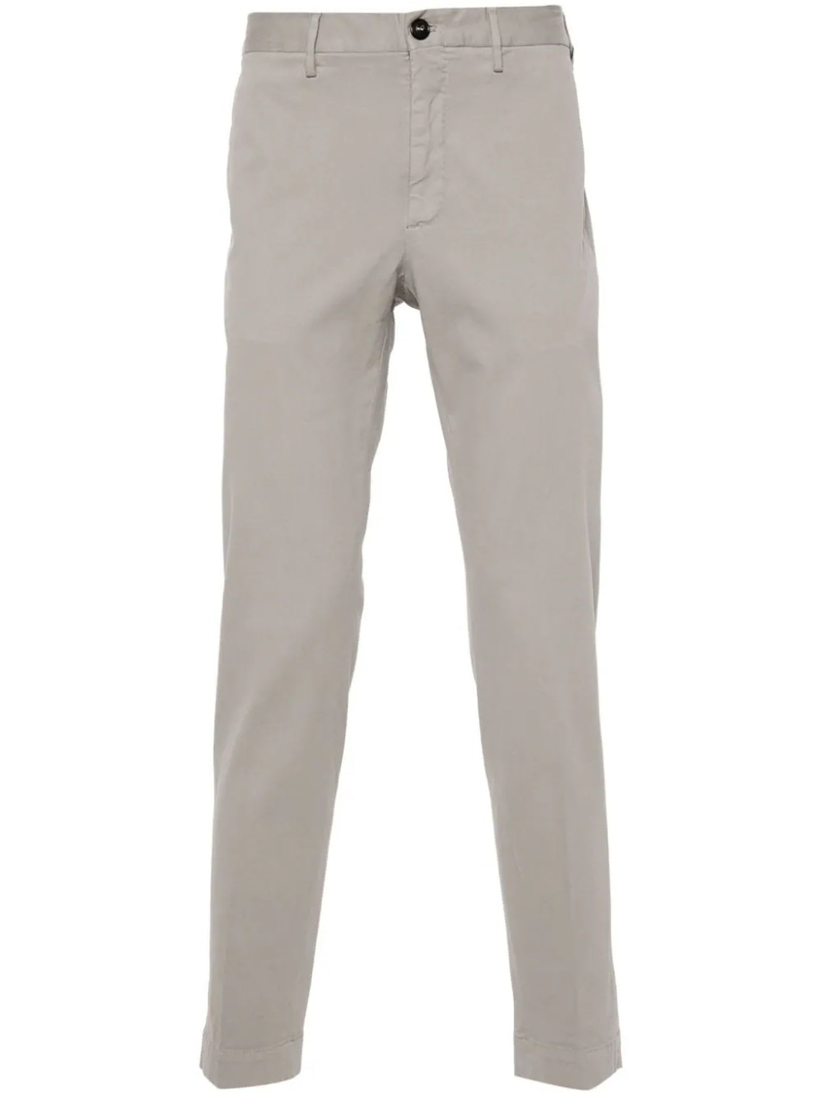 Shop Incotex Grey Cotton Blend Trousers