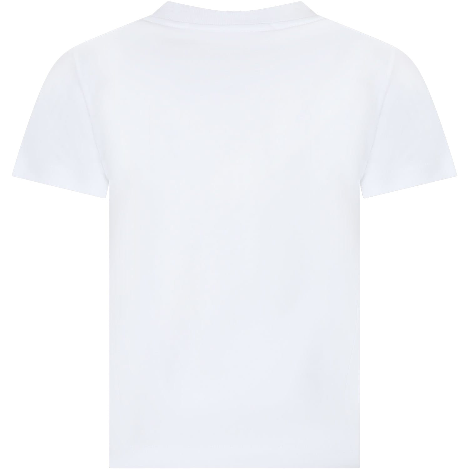 Shop Alessandro Enriquez White T-shirt For Girl With Mermaid Print And Writing