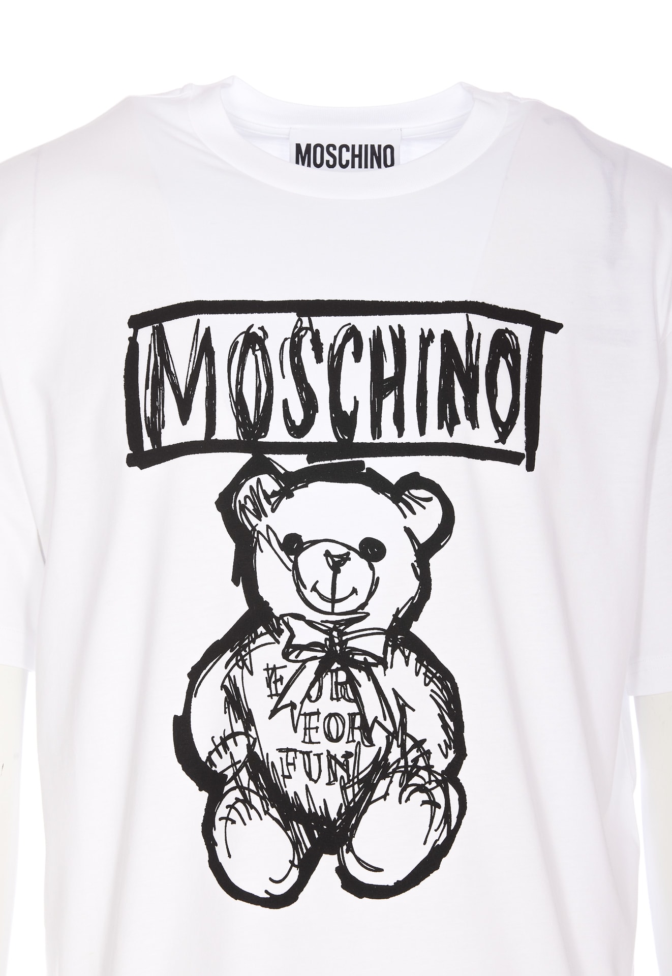 Shop Moschino Drawn Teddy Bear T-shirt In White