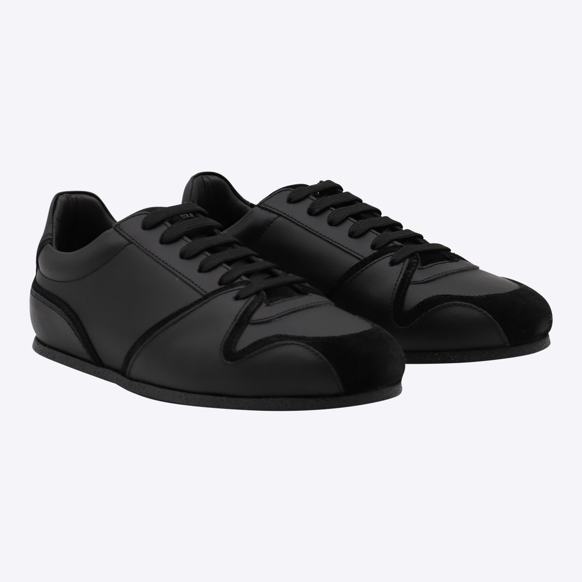 Moschino Low Top Sneakers Rubber Sole In Black