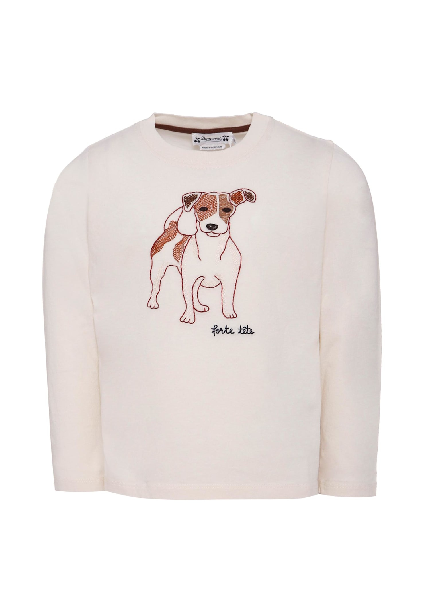 Bonpoint Dog-print Long-sleeve Sweatshirt In White